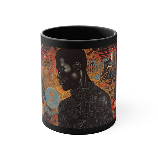 Afro-Futuristic Hero Gravitas Accent Coffee Mug, 11oz - Afro-Manga