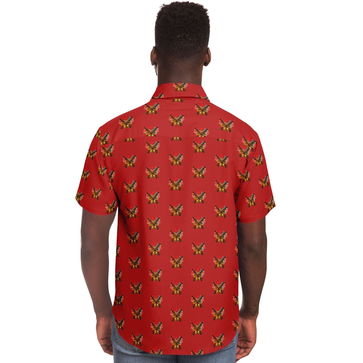 "Afro-Manga's Katana-Inspired Button Down Shirt" - Afro-Manga