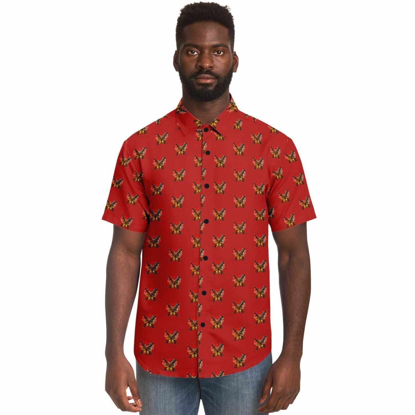 "Afro-Manga's Katana-Inspired Button Down Shirt" - Afro-Manga