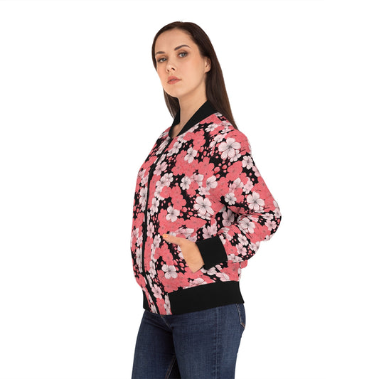 Cherry Blossoms Women's Bomber Jacket - Afro-Manga