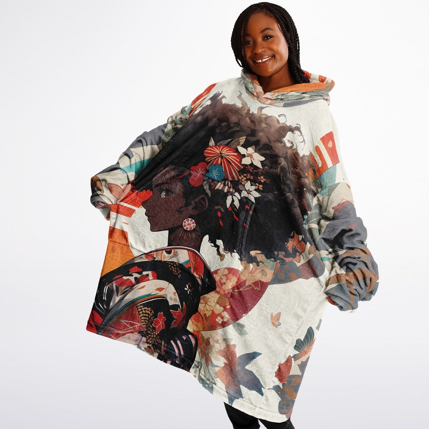 "Geisha Musings Snug Hoodie by Afro-Manga" - Afro-Manga