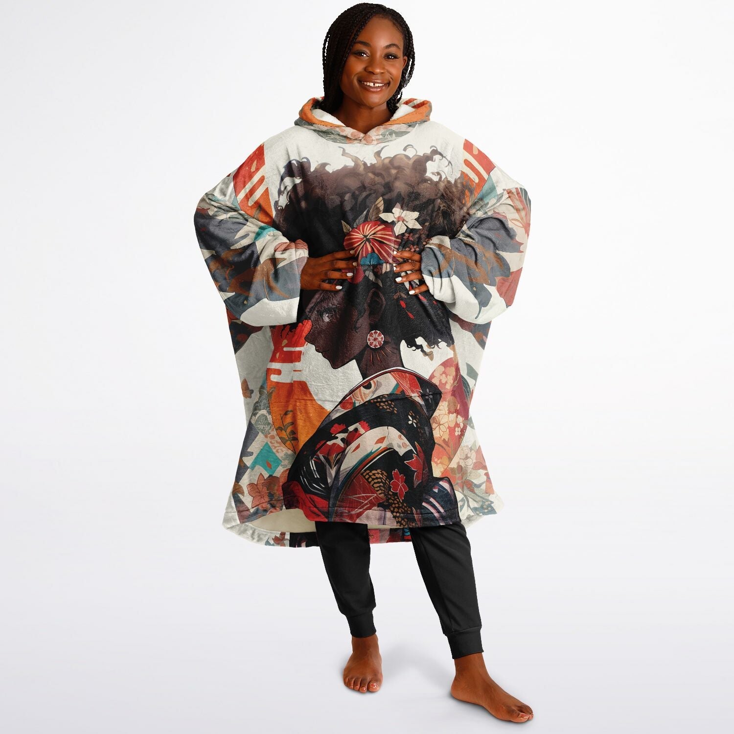 "Geisha Musings Snug Hoodie by Afro-Manga" - Afro-Manga