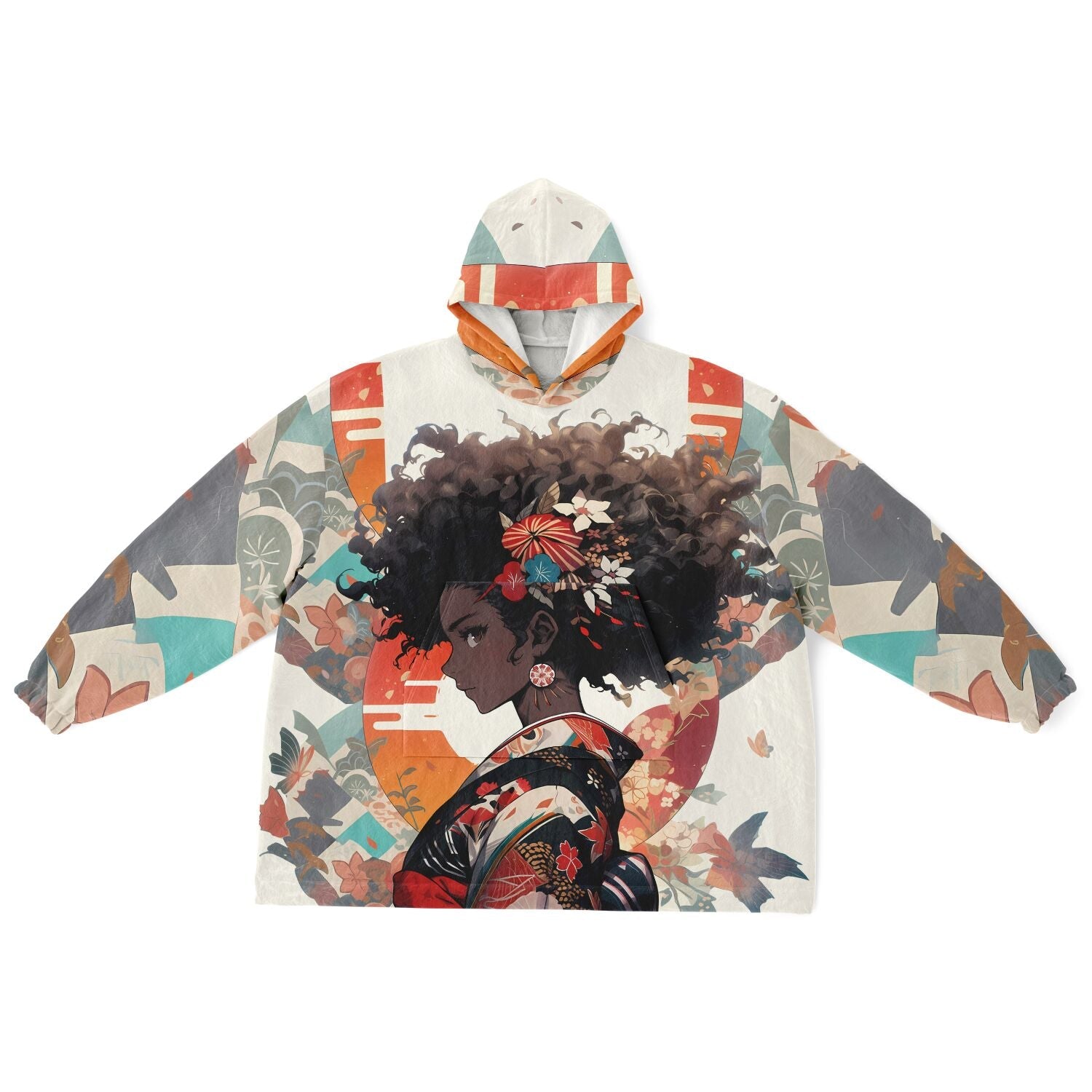 "Geisha Musings Snug Hoodie by Afro-Manga" - Afro-Manga