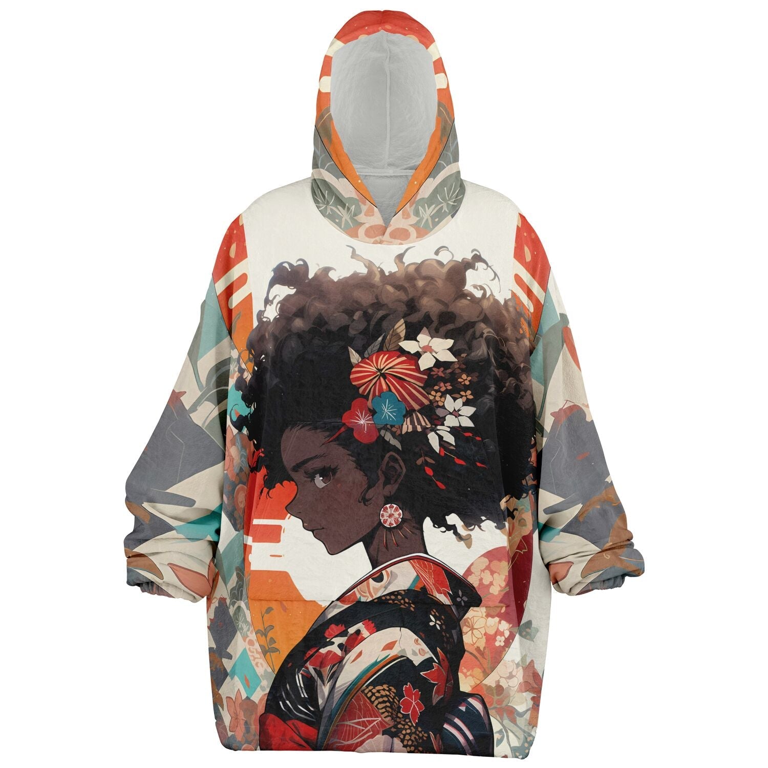 "Geisha Musings Snug Hoodie by Afro-Manga" - Afro-Manga