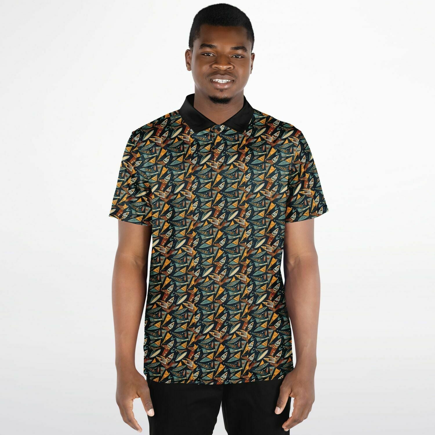 Modern Kente Cloth Polo Shirt - Afro-Manga