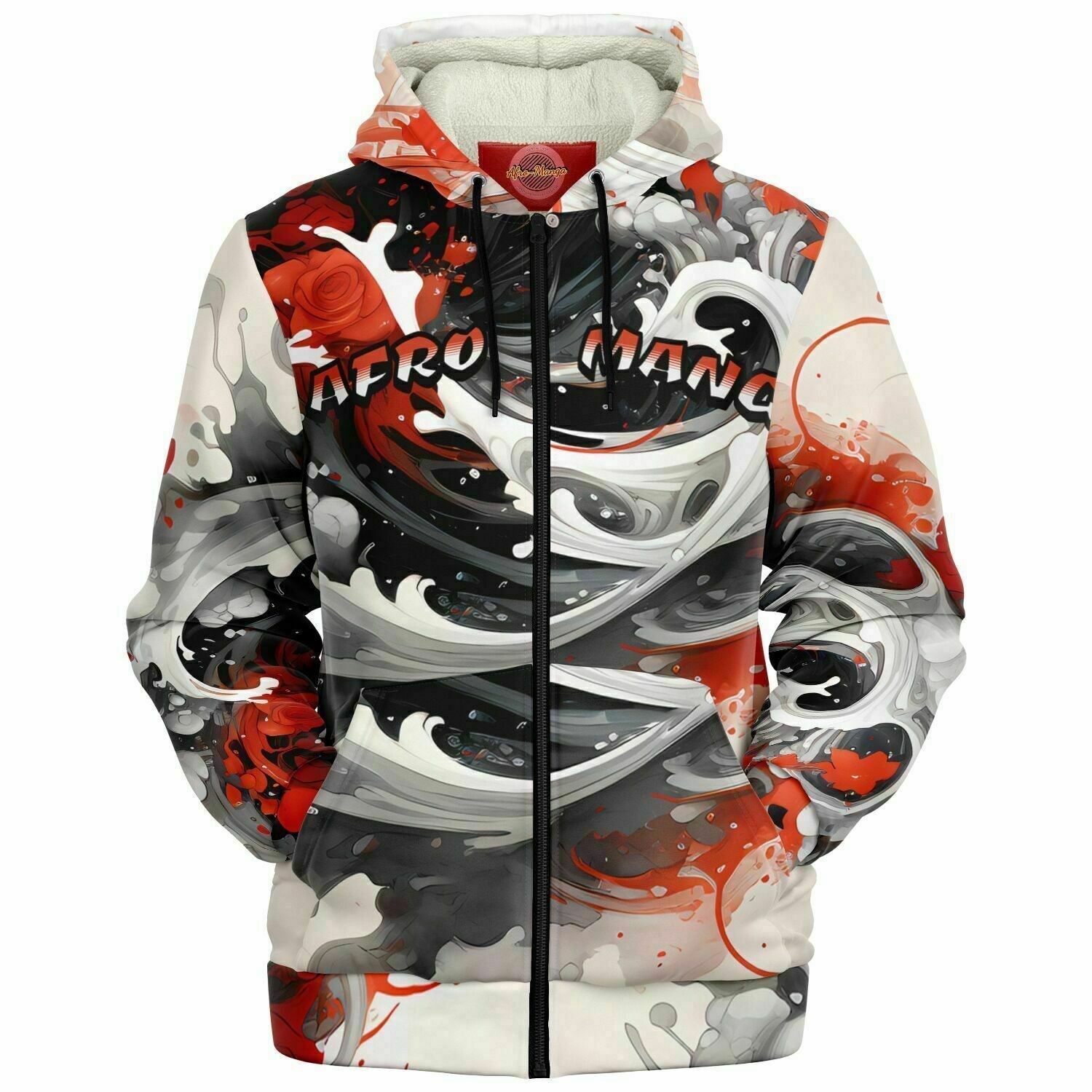 RED DRAGON TYPHOON Microfleece Ziphoodie - Afro-Manga