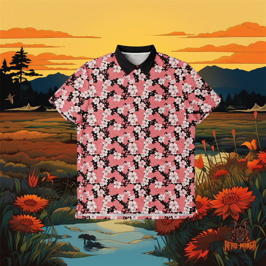 "Sakura" Polo Shirt - Afro-Manga