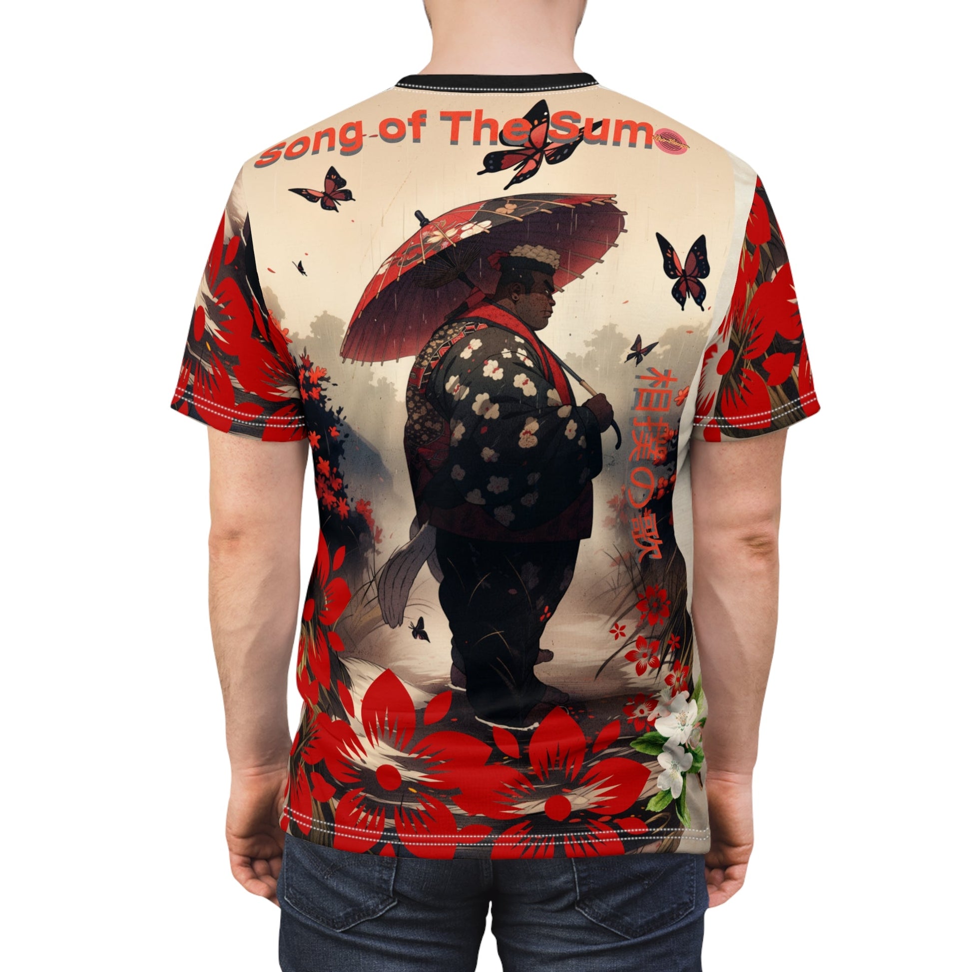 Song Of The Sumo Unisex Cut & Sew TeeAll Over PrintsAfro-MangaPrintify