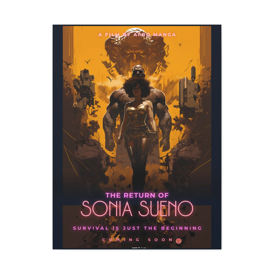 Sonia Sueno Movie Poster Canvas Stretched, 0.75" - Afro-Manga