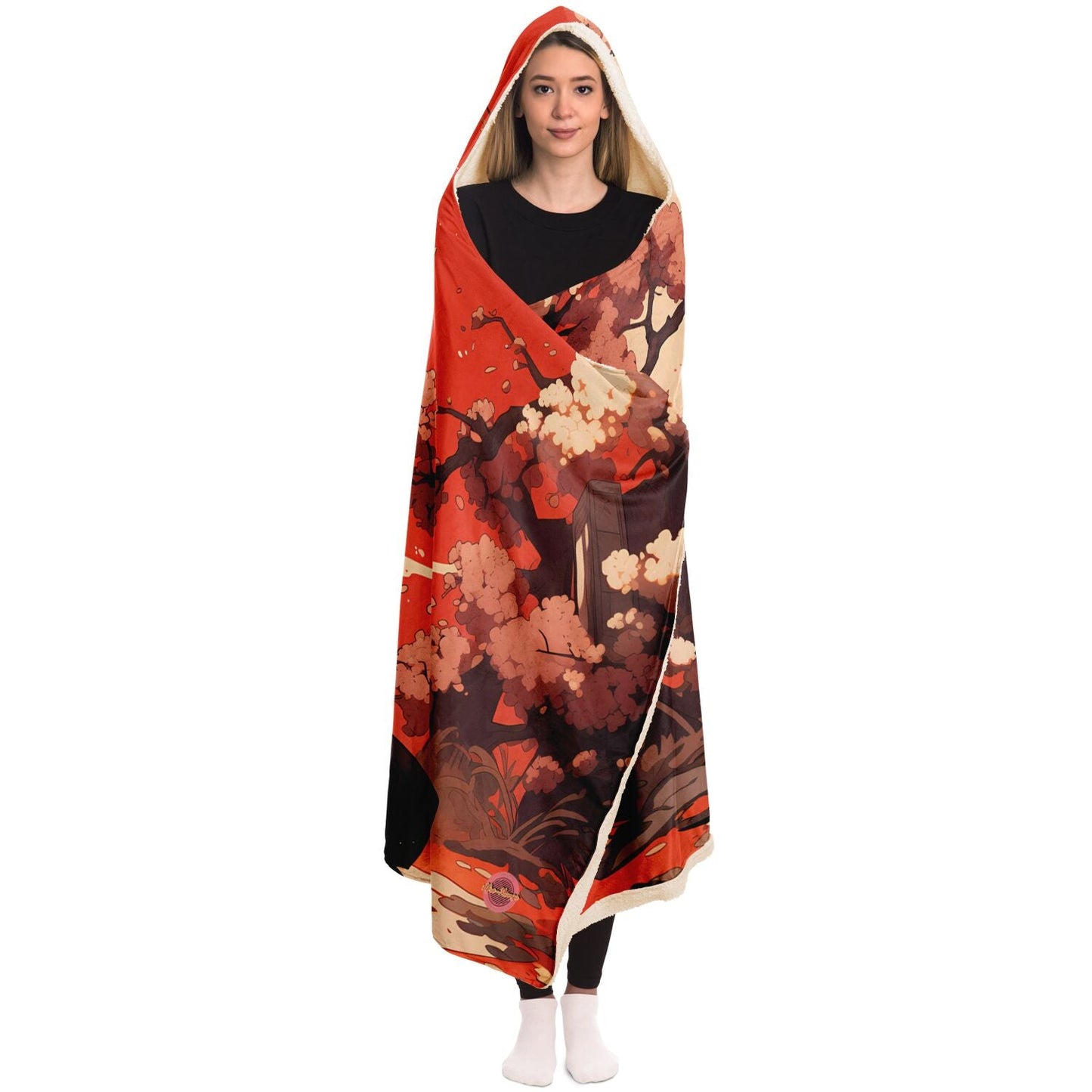 "Sumo Garden Hooded Blanket by Afro-Manga" - Afro-Manga