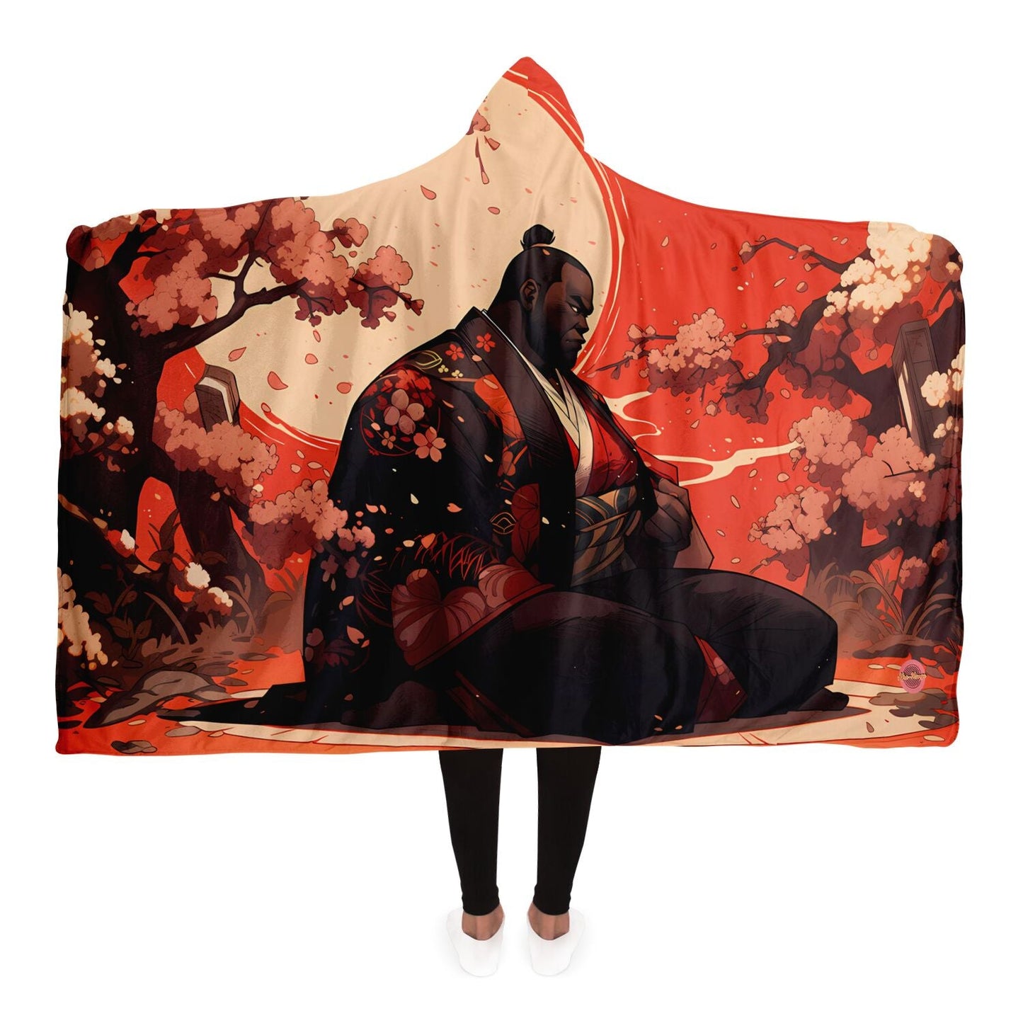 "Sumo Garden Hooded Blanket by Afro-Manga" - Afro-Manga