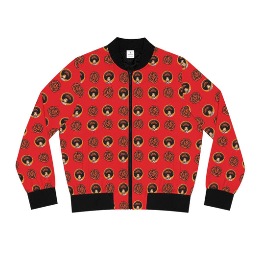 Tokio Rose Women's Bomber Jacket (Red) - Afro-Manga